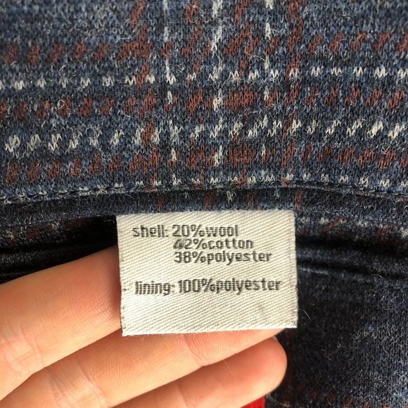 RED Saks Fifth Avenue Men's Size Large Blue Rust Wool Blend Blazer Jacket - Picture 8 of 12